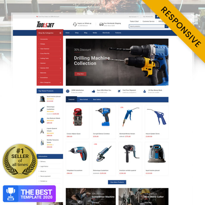 Toolsjet - Hardware Store WooCommerce Theme