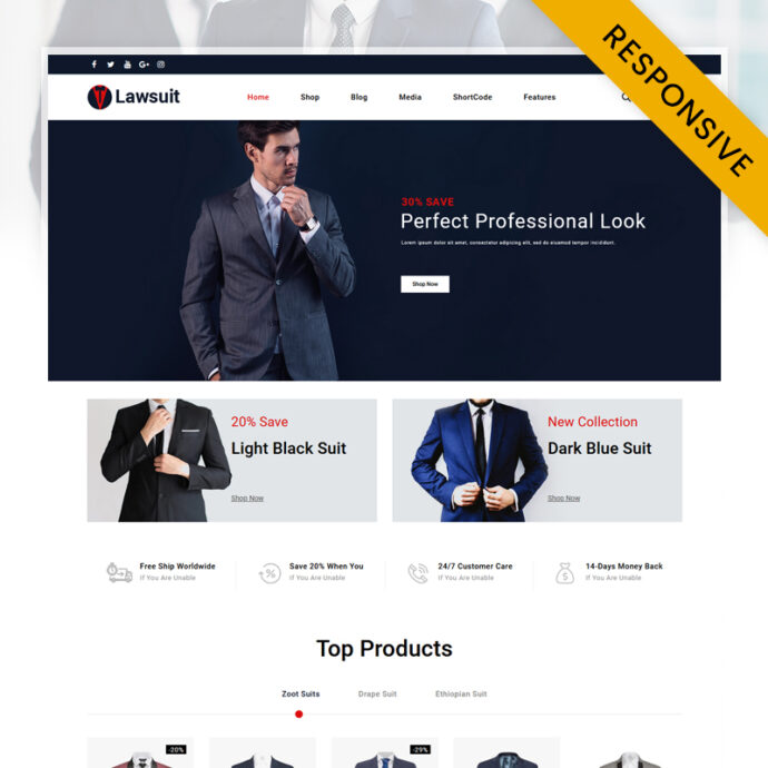 Lawsuits - Suits & Blazers Store WooCommerce Theme