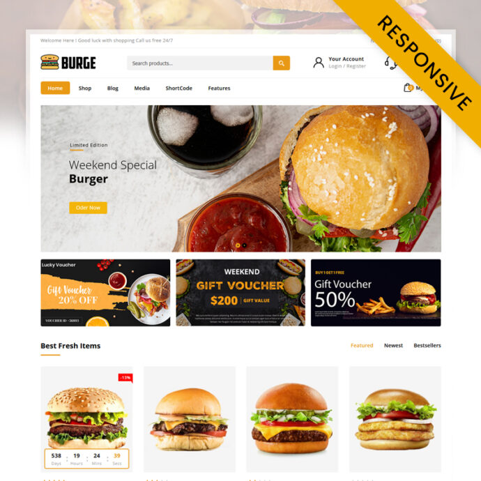 Burge - Fast Food Store WooCommerce Theme