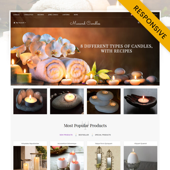 Macand Candles Store OpenCart Theme