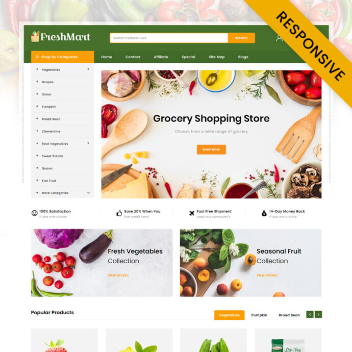 FreshMart - Grocery Store OpenCart Theme