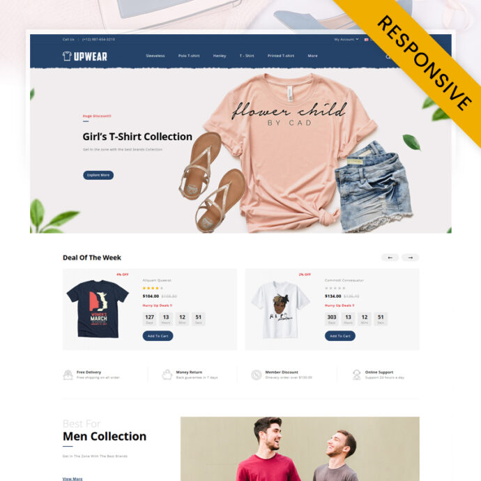 Upwear - Tshirt Store OpenCart Theme