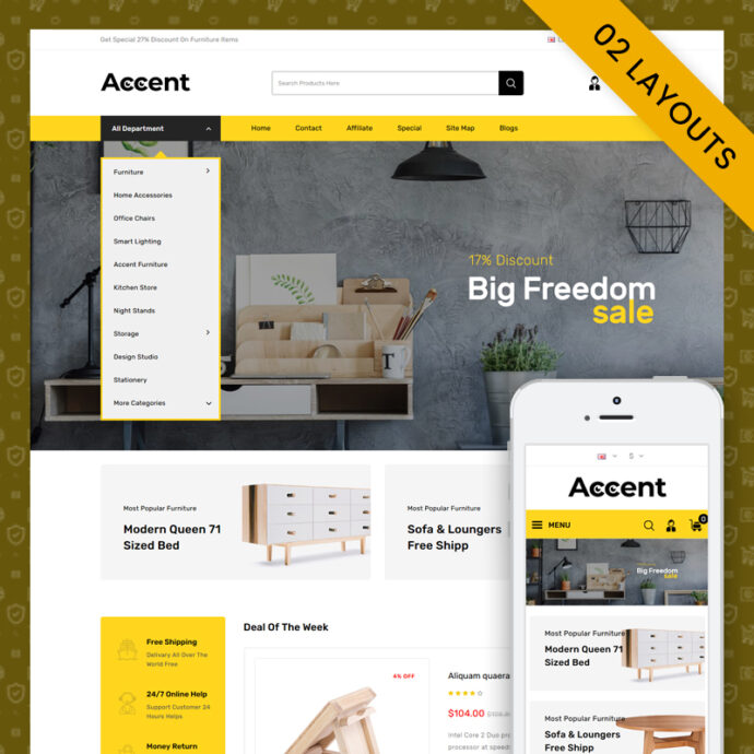 Accent - MultiPurpose OpenCart 3.x Responsive Theme