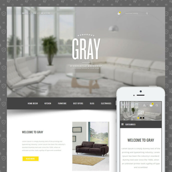 Gray Furniture Store Prestashop Theme