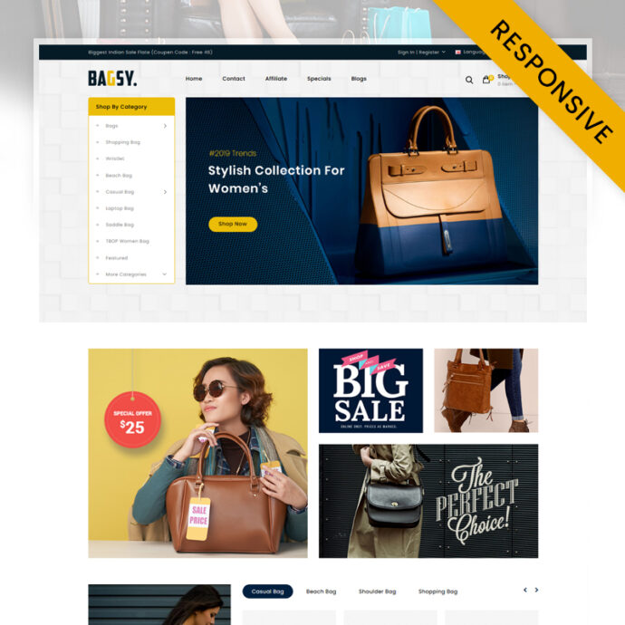 Bagsy - Bag Store OpenCart Theme