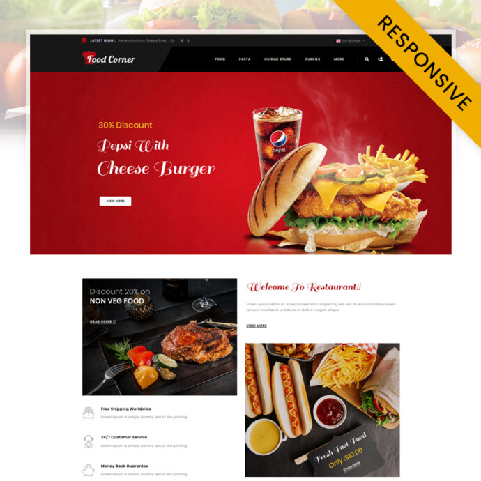 FoodCorner - Restaurant Store OpenCart Theme