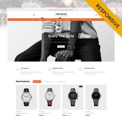 Time Watch Store OpenCart Theme
