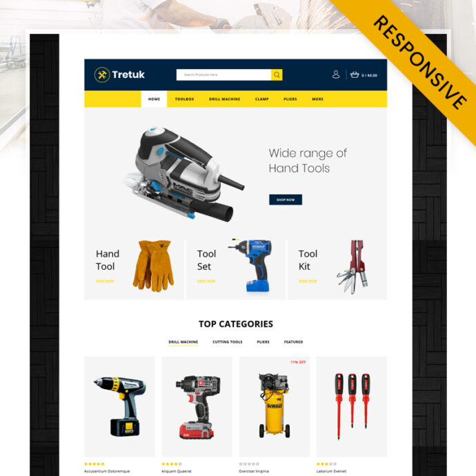 Tretuk - Best Tools Store OpenCart Theme