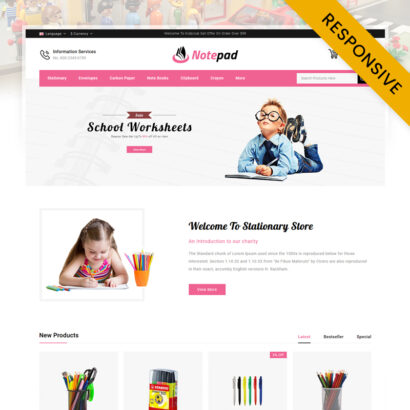 NotePad - Stationary Store OpenCart Theme