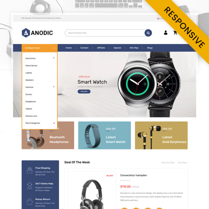 Anodic - Electronics Store OpenCart Theme