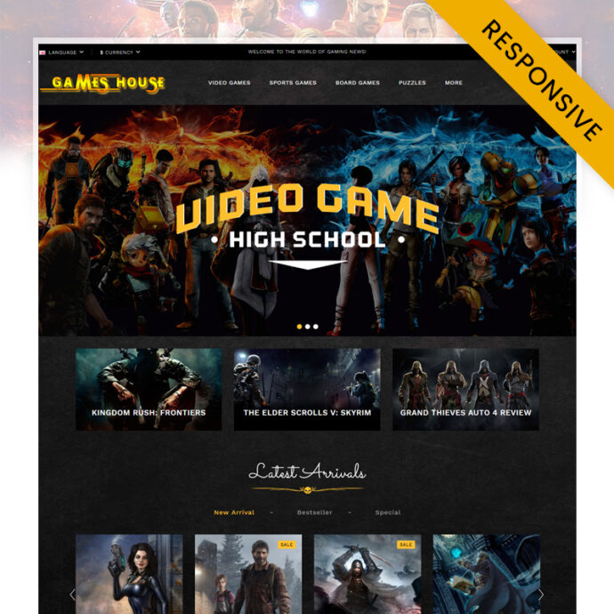Video Games Store OpenCart Theme