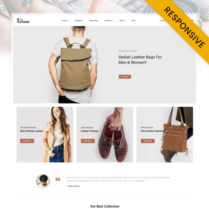The Strop Leather Store OpenCart Theme