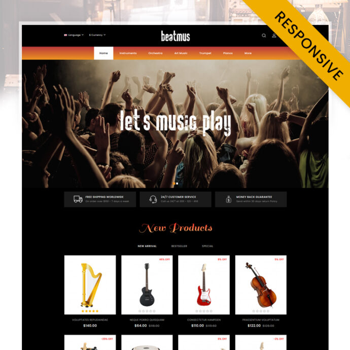 Beatmus - Musical Instrument Store OpenCart Theme