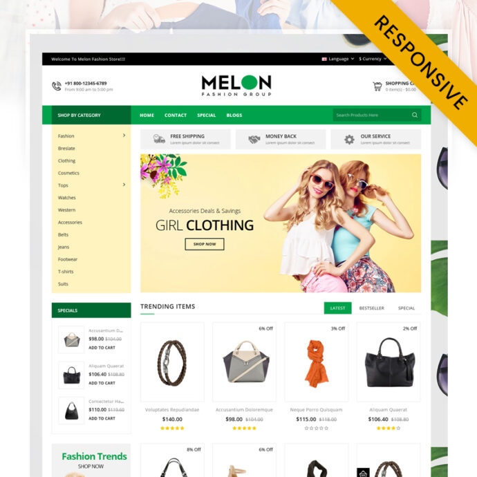 Melon - Fashion Store OpenCart Theme