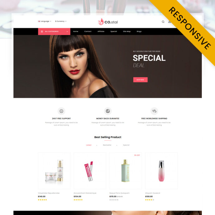 Costal - Beauty Store OpenCart Theme