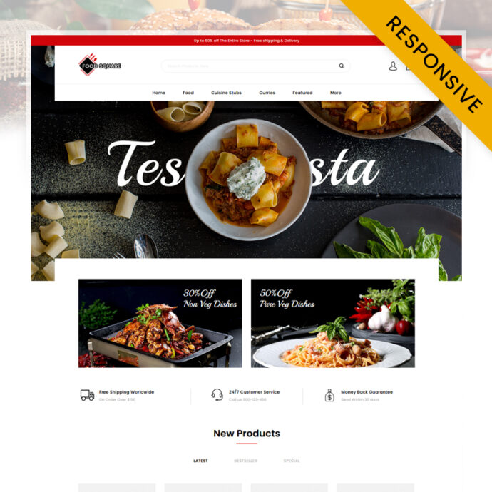 Food Square - Restaurant Store OpenCart Theme