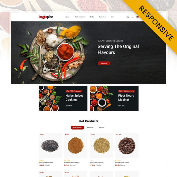 Royal Spice Store Opencart Responsive Theme