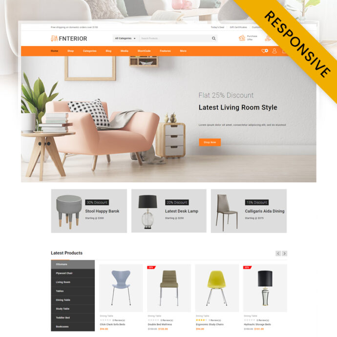 Fnterior Furniture Store WooCommerce Responsive Theme