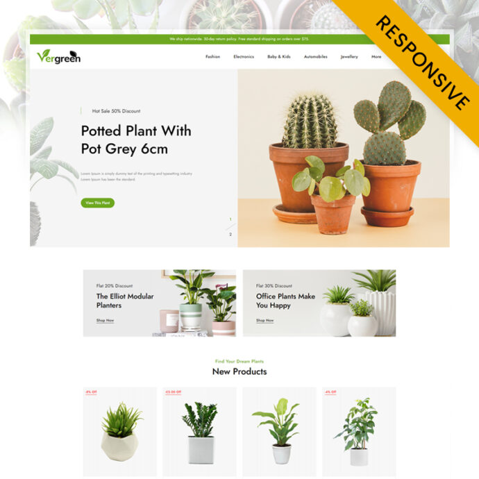 Vergreen - Potted Plant Store Prestashop Responsive Theme