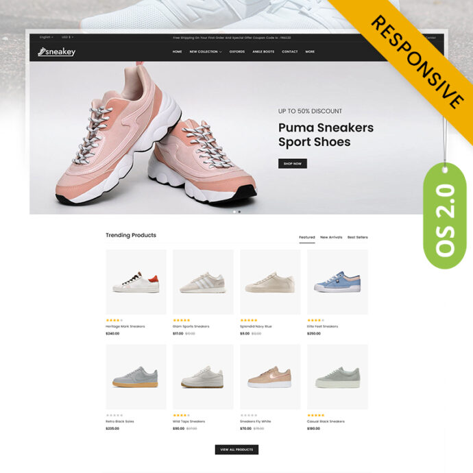 Sneakey - Sneaker Shoes Store Responsive Shopify 2.0 Theme