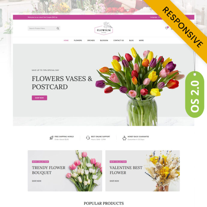 Flowsum - Flowers Store Shopify 2.0 Responsive Theme