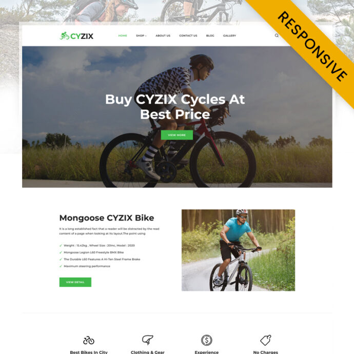 CYZIX - Bicycle Shop Elementor WordPress Theme