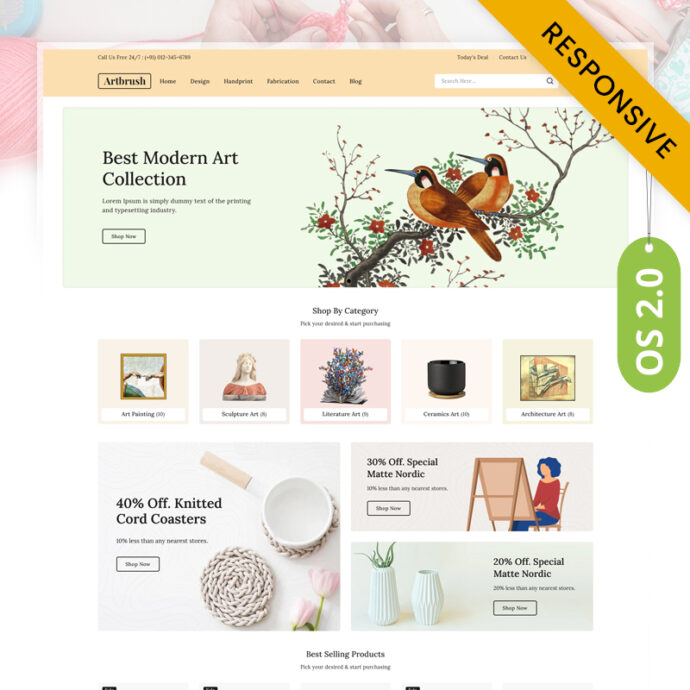 Artbrush - Handmade Art Store Shopify 2.0 Responsive Theme