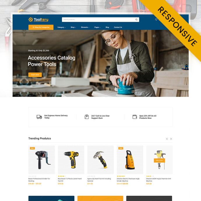 Tooltery - Tools, Hardware & AutoParts Elementor WooCommerce Responsive Theme