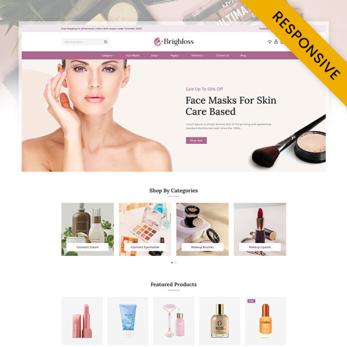 Brighloss - Beauty & Cosmetic Store Elementor WooCommerce Responsive Theme