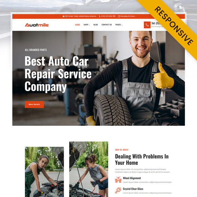 Automile - Car Repair, Auto Services Elementor WordPress Theme