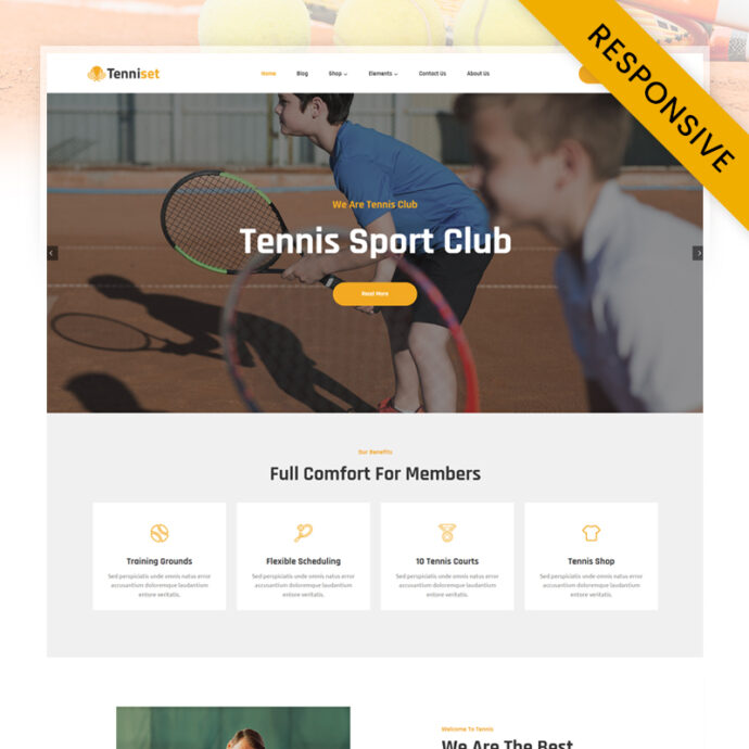 Tenniset - Tennis Club Elementor WordPress Theme