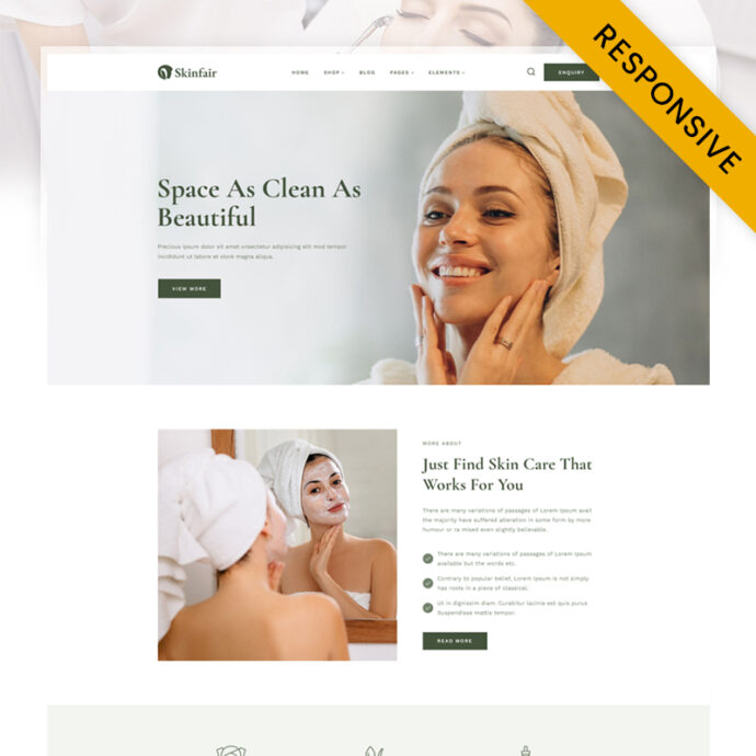 Skinfair - Skin Care, Spa and Beauty Elementor WordPress Theme