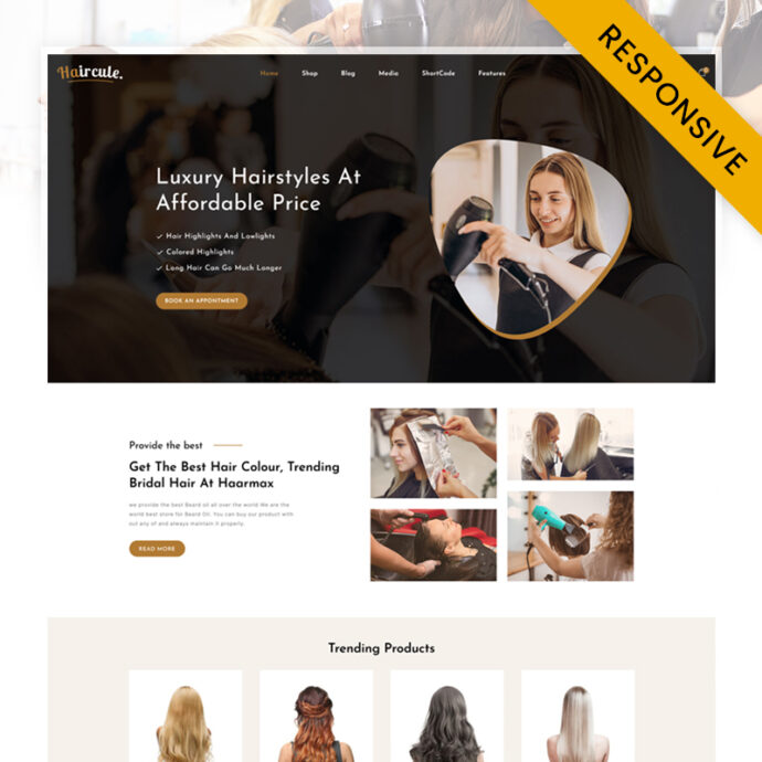 Haircule - Hairstyle, Salon and Weige Store WooCommerce Responsive Theme