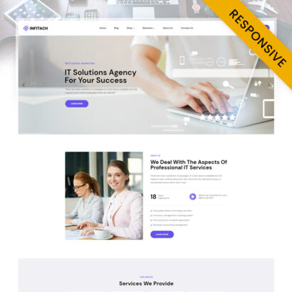 Infitach - IT Solutions and Service Elementor WordPress Theme