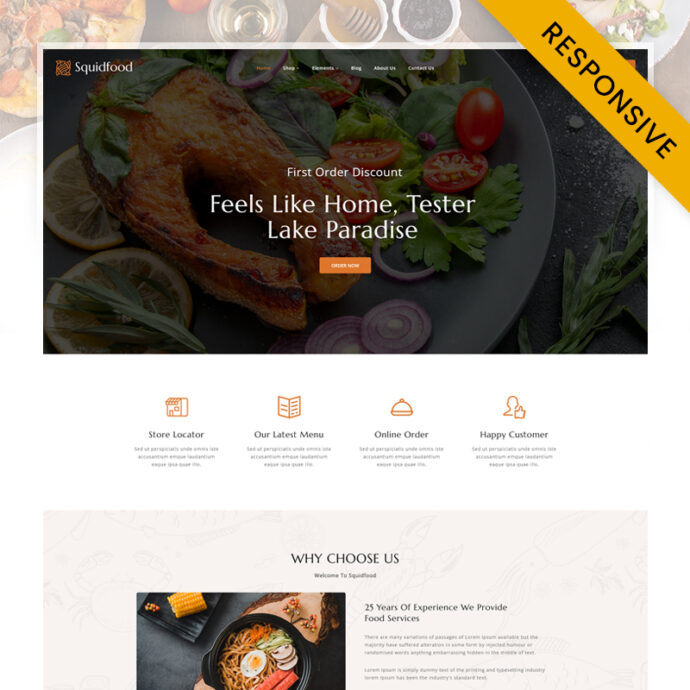 Squidfood - Food and Restaurant Store Elementor WordPress Theme