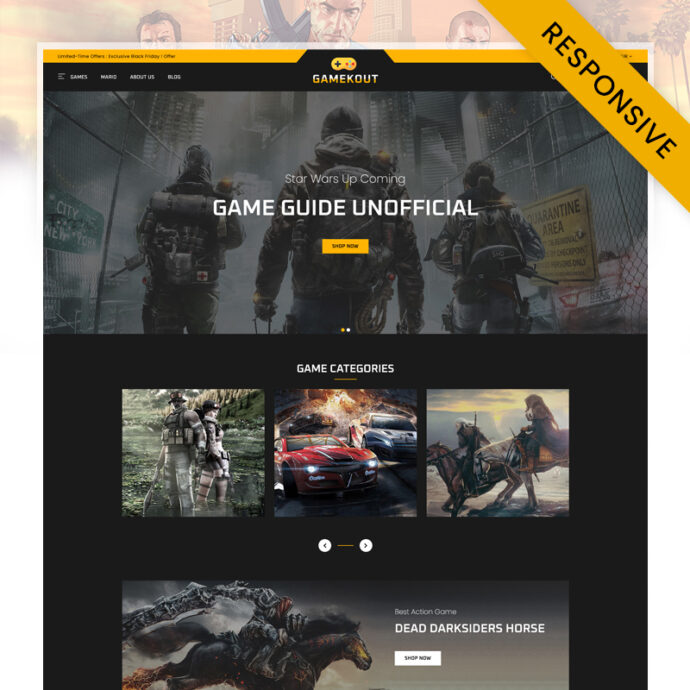 Gamekout - Digital Games Store Prestashop Responsive Theme