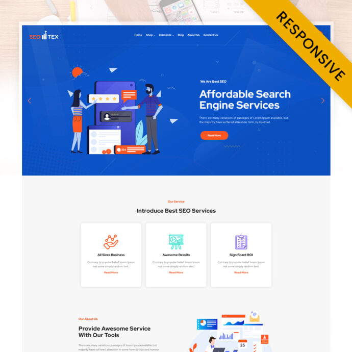 SeoTex - Digital marketing & SEO Service Elementor WordPress Theme