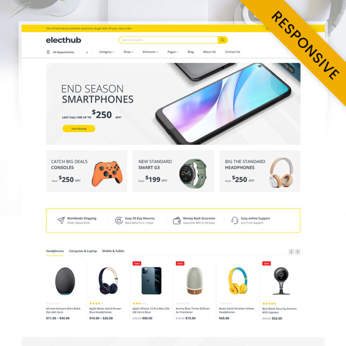 Electhub - Smart Electronic Gadgets Store Elementor WooCommerce Responsive Theme