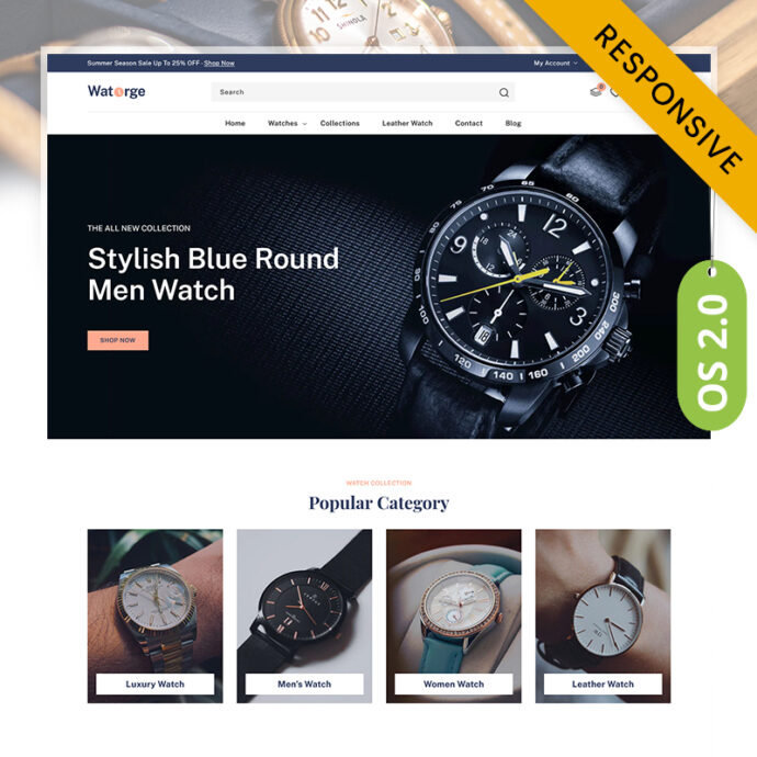 Watorge - Luxury Watch Store Shopify 2.0 Responsive Theme