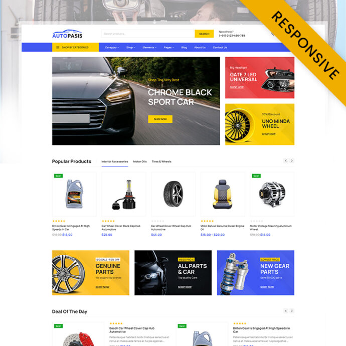 Autopassis - Automobile, Auto Parts & Tools Shop Elementor WooCommerce Responsive Theme