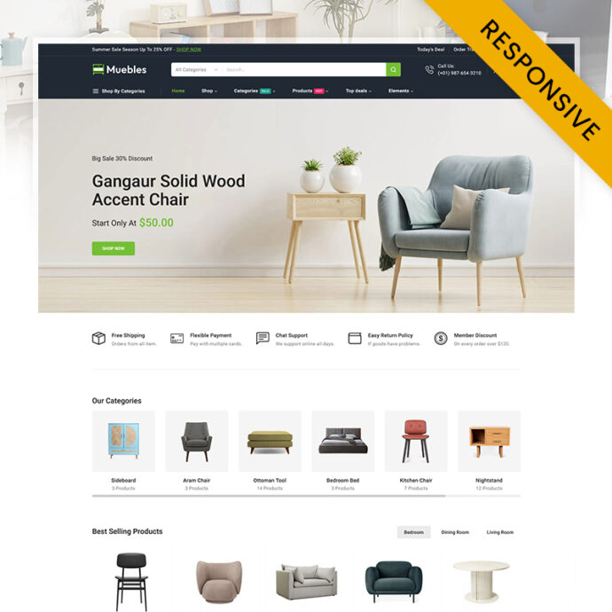 Muebles - Furniture & Home Decore Store Elementor WooCommerce Responsive Theme