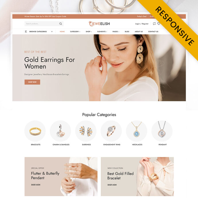 Jeweelish - Jewelry and Diamond Store Elementor WooCommerce Responsive Theme
